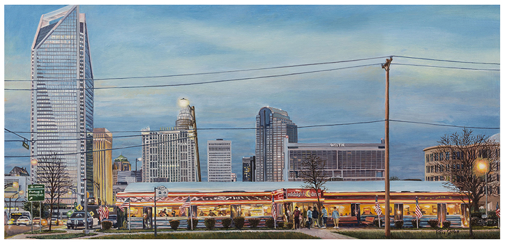  Midnight Diner, Original oil painting by Eric Soller